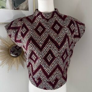 Renate Gasparian Textured Brocade Sleeveless Top | Medium